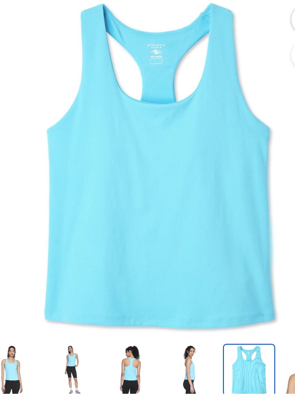 Athletic Works Women’s Racerback Tank Top Aqua Blue NWT Large